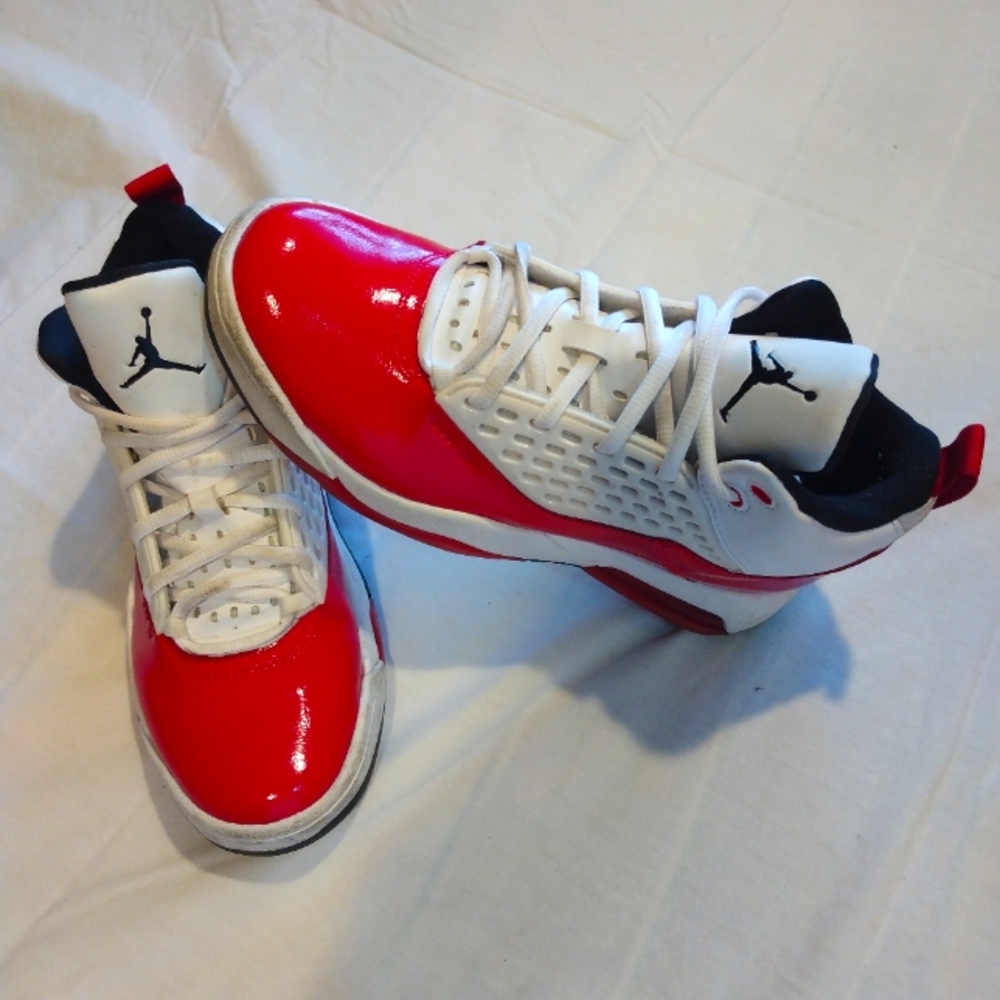 The Pat Leather JORDANS. Great condition as you can see....!!